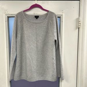 Talbots Gray Long Sleeve Cashmere Sweatshirt